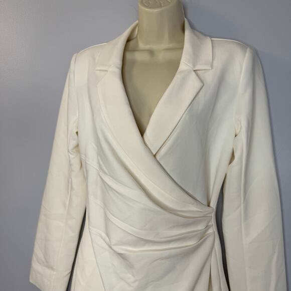 Abercrombie Wrap-Front Blazer Mini Dress Cream old Money Women's S New - Picture 6 of 13